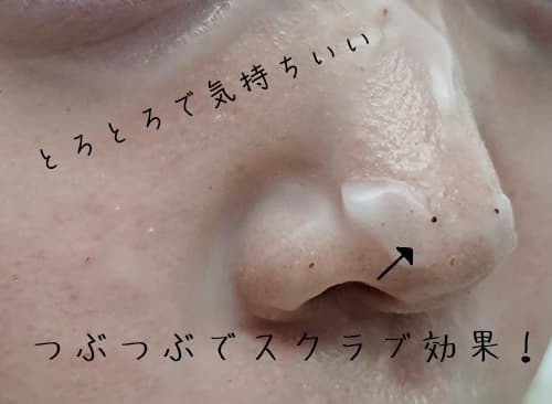 ソフトスクラブが配合されているのでつぶつぶ感も感じました。