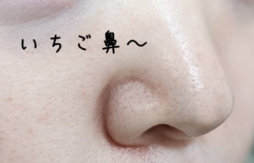 使う前のお化粧前の毛穴の黒ずみ(いちご鼻)の状態はこんな感じです。