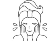 ぬるま湯でよく洗い流す